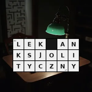 Rozwiązanie krzyżówki: lek przeciwlękowy anksjolityk lek psychotropowy który przez działanie na przekaźnictwo impulsów nerwowych w ośrodkowym układzie nerwowym powoduje działanie zmniejszające lęk niepokój napięcie e - lek anksjolityczny | hasła, synonimy i podpowiedzi Hasło krzyżówkowe lek przeciwlękowy anksjolityk lek psychotropowy który przez działanie na przekaźnictwo impulsów nerwowych w ośrodkowym układzie nerwowym powoduje działanie zmniejszające lęk niepokój napięcie e - lek anksjolityczny – rozwiązanie, synonimy, podpowiedzi i definicje krzyżówkowe